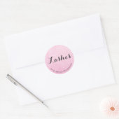 Elegant modern roze roze roze goudglitter zweepsla ronde sticker (Envelop)
