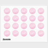 Elegant modern roze roze roze goudglitter zweepsla ronde sticker (Vel)
