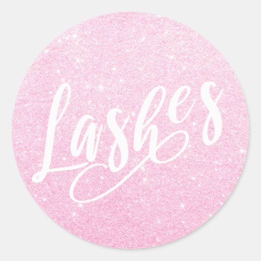 Elegant modern roze roze roze goudglitter zweepsla ronde sticker (Voorkant)