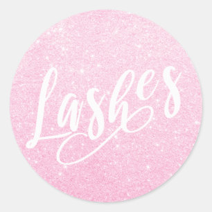 Elegant modern roze roze roze goudglitter zweepsla ronde sticker