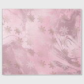Elegant modern roze roze roze goudmarmer-sneeuwvlo cadeaupapier (Vlak)