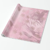 Elegant modern roze roze roze goudmarmer-sneeuwvlo cadeaupapier (Uitgerold)