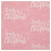 Elegant modern Roze Snowy Merry-kerstscript Stof (Swatch)