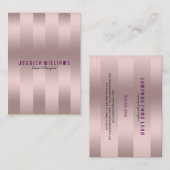 Elegant modern roze tint verticale strepen visitekaartje (Voorkant / Achterkant)