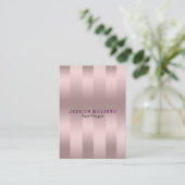 Elegant modern roze tint verticale strepen visitekaartje (Staand voorkant)