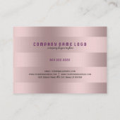 Elegant modern roze tint verticale strepen visitekaartje (Achterkant)