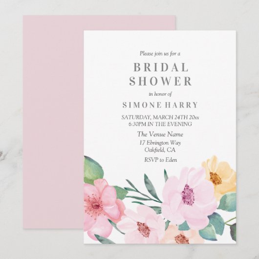 Elegant modern roze Vrijgezellenfeest Kaart (Voorkant / Achterkant)