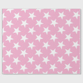 Elegant Modern Roze Wit Sterren Leuk Design Gift Cadeaupapier (Vlak)