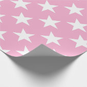 Elegant Modern Roze Wit Sterren Leuk Design Gift Cadeaupapier (Hoek)