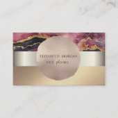 Elegant modern, Rozen gouden cirkel Bourgondië Mar Visitekaartje (Voorkant)