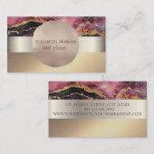 Elegant modern, Rozen gouden cirkel Bourgondië Mar Visitekaartje (Voorkant / Achterkant)