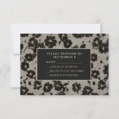 Elegant Modern RSVP Card Wedding Silver Black (Voorkant)