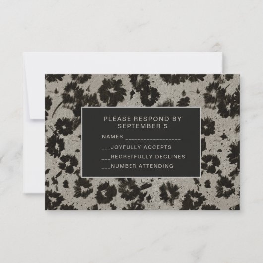 Elegant Modern RSVP Card Wedding Silver Black (Voorkant)