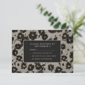 Elegant Modern RSVP Card Wedding Silver Black (Staand voorkant)