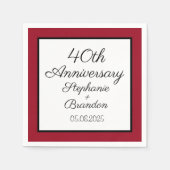 Elegant Modern Ruby 40th Wedding Jubileum Servet (Voorkant)