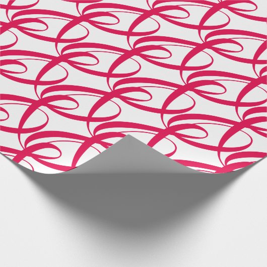 Elegant, modern Ruby Red Wedding Jubileum Cadeaupapier (Hoek)