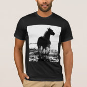Elegant Modern Running Horse Pop Art Sjabloon T-shirt (Voorkant)