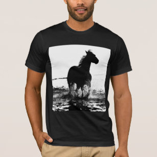 Elegant Modern Running Horse Pop Art Sjabloon T-shirt