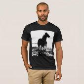 Elegant Modern Running Horse Pop Art Sjabloon T-shirt (Voorkant volledig)
