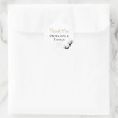 Elegant modern Rustic Gold Black Floral Wedding Ronde Sticker (Tas)