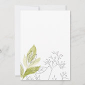 Elegant modern rustiek groen en wit verloving kaart (Achterkant)