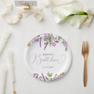 Elegant modern rustiek lavendel Vrijgezellenfeest Papieren Bordje