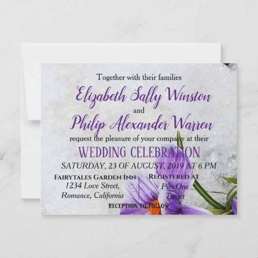 Elegant modern rustige bloemenlentebruiloft (Achterkant)