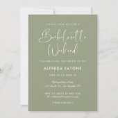 Elegant & modern Sage Green Bachelorette Weekend Kaart (Voorkant)