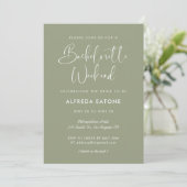 Elegant & modern Sage Green Bachelorette Weekend Kaart (Staand voorkant)