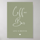 Elegant & Modern Sage Green Coffee Bar bord Poster (Voorkant)