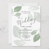 Elegant Modern Sage Green Foliage Wedding Kaart (Voorkant)