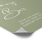 Elegant & Modern Sage Green Mimosa barbord Poster (Hoek)