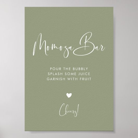 Elegant & Modern Sage Green Momosa barbord Poster (Voorkant)