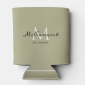 Elegant Modern Sage Green Monogram Wedding Favor Blikjeskoeler (Achterkant)