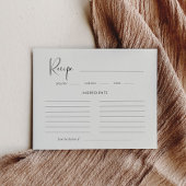 Elegant & modern Sage green recept card