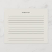 Elegant & modern Sage green recept card (Achterkant)