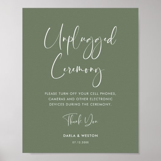 Elegant & modern sage green Unplugony Poster (Voorkant)