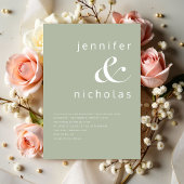 Elegant Modern Sage Green Wedding Kaart