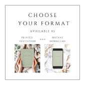 Elegant Modern Sage Green Wedding Kaart