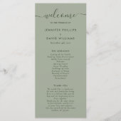 Elegant Modern Sage Green Wedding Programmakaart (Voorkant)