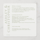 Elegant Modern Sage Green Wedding Programmakaart (Voorkant)