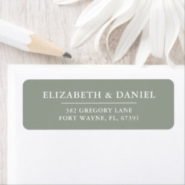 Elegant Modern Sage Green Wedding Return Address Etiket