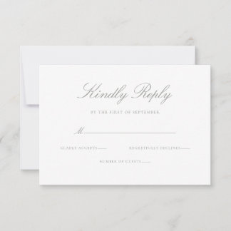 Elegant Modern Sage Green Wedding RSVP Kaartje