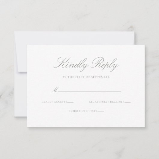 Elegant Modern Sage Green Wedding RSVP Kaartje (Voorkant)