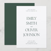 Elegant Modern Sage Green Wedding Save The Date (Voorkant / Achterkant)