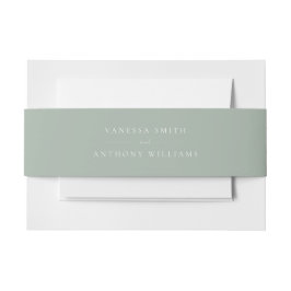 Elegant Modern Sage Green Wedding Uitnodigingen Wikkel