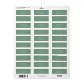 Elegant Modern Sage Groen Bruiloft Retouradres Etiket (Full Sheet)