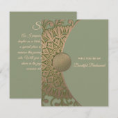 Elegant Modern Sage groen goud bruidsmeisje voorst Kaart (Voorkant / Achterkant)
