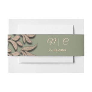 Elegant Modern Sage groen & goud klassiek mandala  Uitnodigingen Wikkel