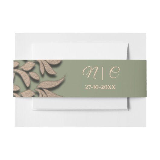 Elegant Modern Sage groen & goud klassiek mandala  Uitnodigingen Wikkel (Voorkant Voorbeeld)